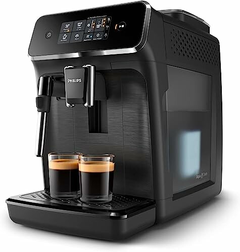 Philips espresso machine with two cups of coffee